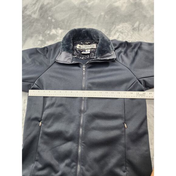 Columbia Interchange Softshell Jacket Size L Gray Full Zip Faux Fur Collar Lined - Picture 12 of 14